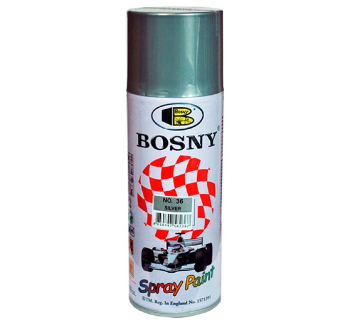 Краска аэрозольная акриловая серебряная, 400 мл 36BS