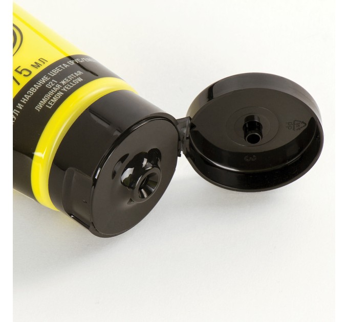 Акрил 75 мл, лимонная желтая, пластиковая туба 191074