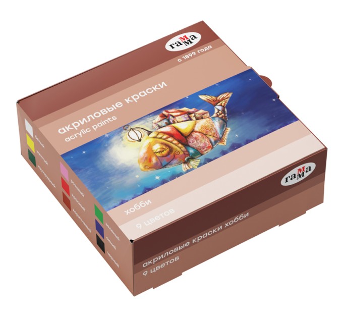 Акрил 9 цветов/20 мл, «Хобби» 3012197