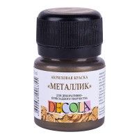 Акриловая краска 20 мл, металлик, античное золото, DECOLA 4926981
