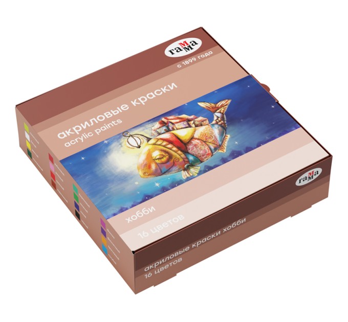 Акрил 16 цветов/20 мл, «Хобби» 1401201