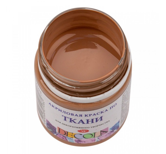 Акрил 50 мл, по ткани, кофейная, ДЕКОЛА 4128434