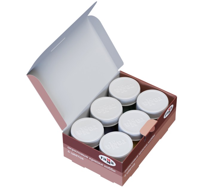 Акрил 6 цветов/20 мл, «Хобби» 3012196