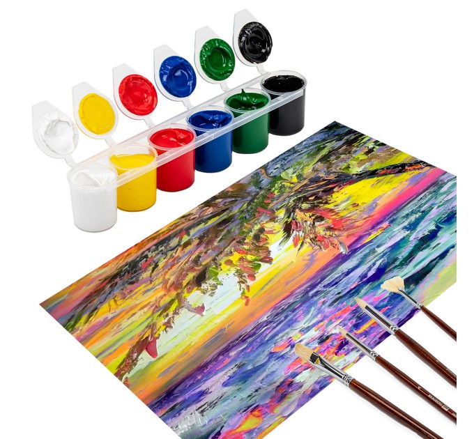 Акрил 6 цветов/25 мл, для рисования и хобби, «Остров сокровищ» 191688