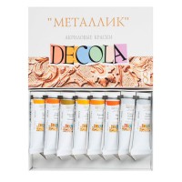 Набор акрила 8 цветов/18 мл, металлик, DECOLA 4941271