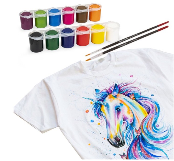 Акрил по ткани 12 цветов/25 мл, «Остров сокровищ» 191694