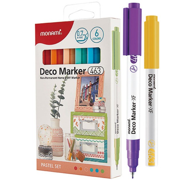 Набор акриловых маркеров Deco Marker FX 463, «Пастель», 6 цветов, 0.7 мм