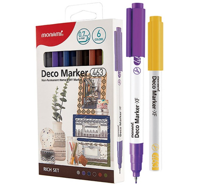 Набор акриловых маркеров Deco Marker FX, «Рич», 6 цветов, 0.7 мм 463