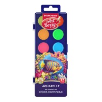 Акварель 12 цветов, неоновая, ArtBerry® Neon с УФ защитой яркости 41727