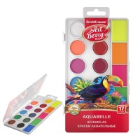 Акварель 17 цветов, без кисти, неоновая, с увеличенными кюветам ArtBerry® Neon с УФ защитой яркости 54008