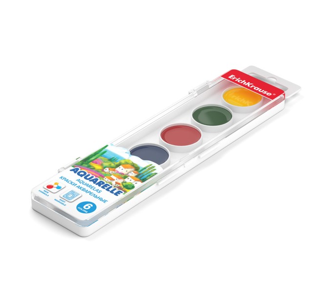 Акварель 6 цветов, без кисти, ErichKrause® 50580