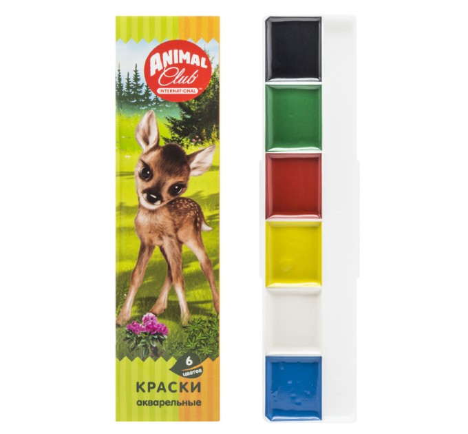 Акварель медовая 6 цветов, «ACTION! ANIMAL CLUB» 3-461834
