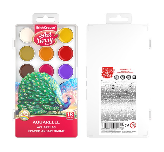 Акварель 18 цветов, ArtBerry® с УФ защитой яркости 41725