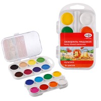 Акварель медовая, 16 цветов, «Мультики» 211046_16