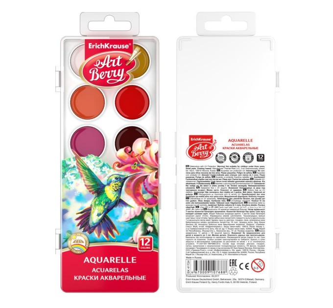 Акварель 12 цветов, ArtBerry® с УФ защитой яркости 41724о
