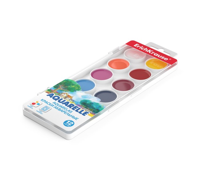Акварель 12 цветов, без кисти, ErichKrause® 50581