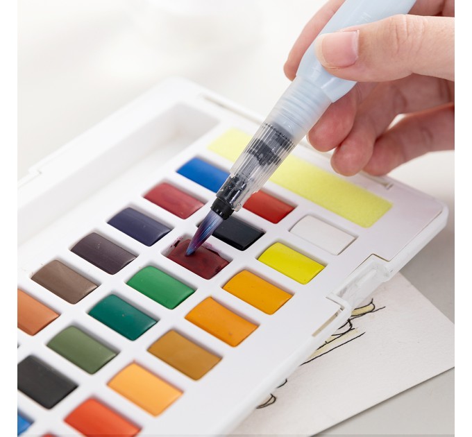 Акварель художественная 24 цвета, кюветы, ARTENUEVO 73889