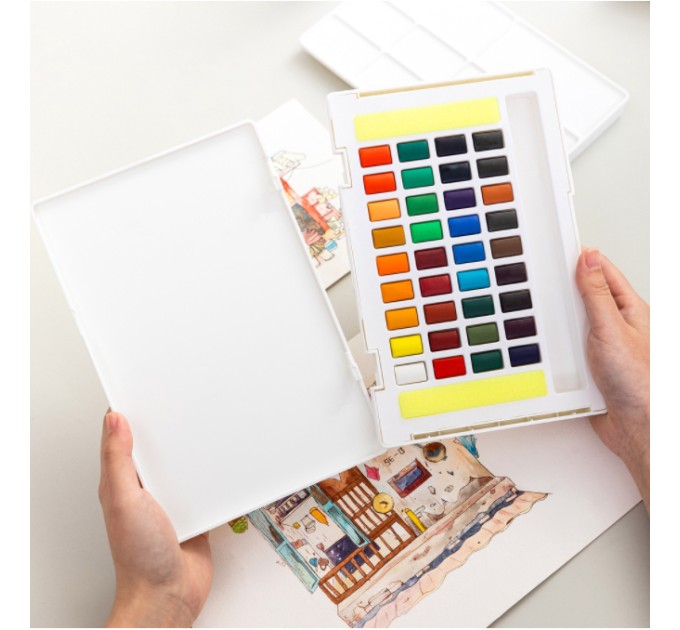 Акварель художественная 24 цвета, кюветы, ARTENUEVO 73889