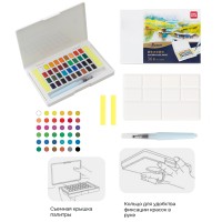 Акварель художественная 36 цветов, кюветы, ARTENUEVO 73890