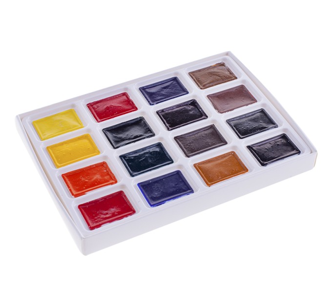 Акварель художественная 16 цветов, 2.5 мл кюветы, «Сонет» 3541138