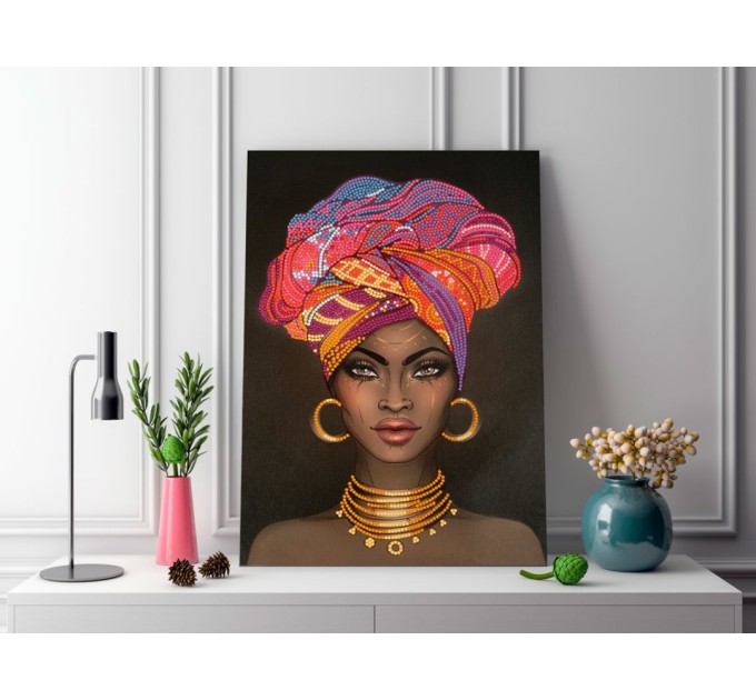 Мозаика алмазная Фрея «Африканская девушка», 30х40 см, холст на подрамнике ALPD-005