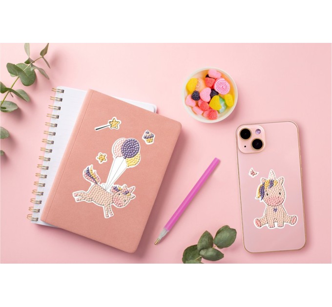 Мозаика алмазная Фрея наклейки «Единороги», 14х19.5 см ALVN-122