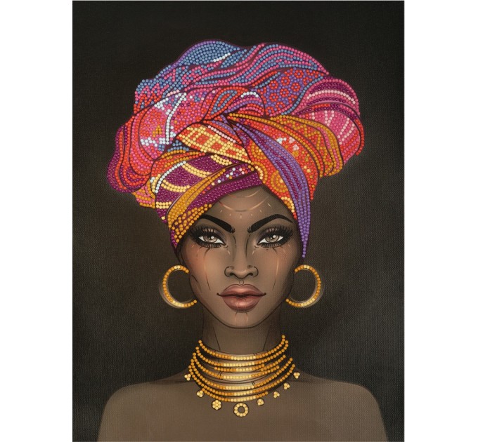 Мозаика алмазная Фрея «Африканская девушка», 30х40 см, холст на подрамнике ALPD-005