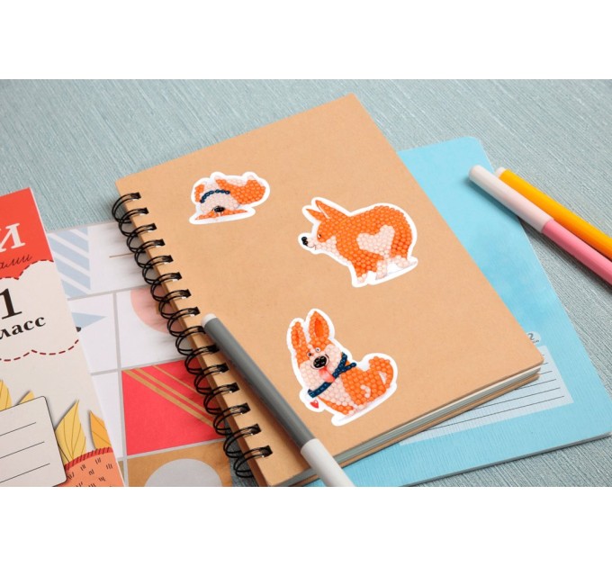 Мозаика алмазная Фрея наклейки «Корги», 14х19.5 см ALVN-113