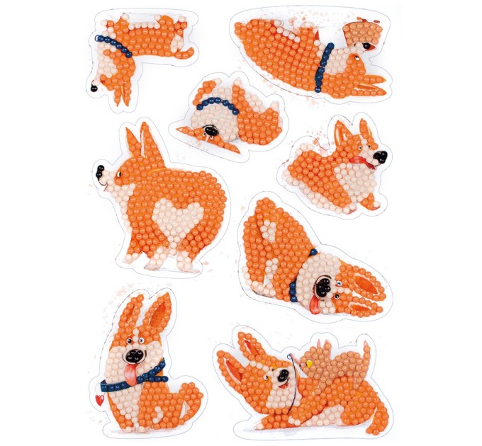 Мозаика алмазная Фрея наклейки «Корги», 14х19.5 см ALVN-113