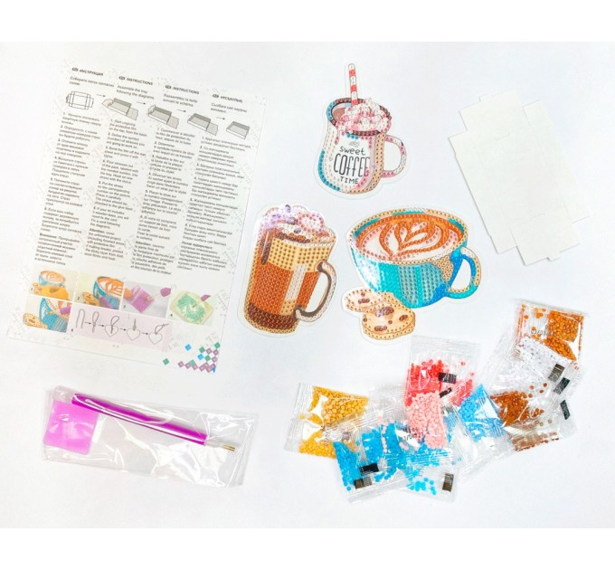 Мозаика алмазная Фрея наклейки «Кофе», 6.5х9 см ALVN-301