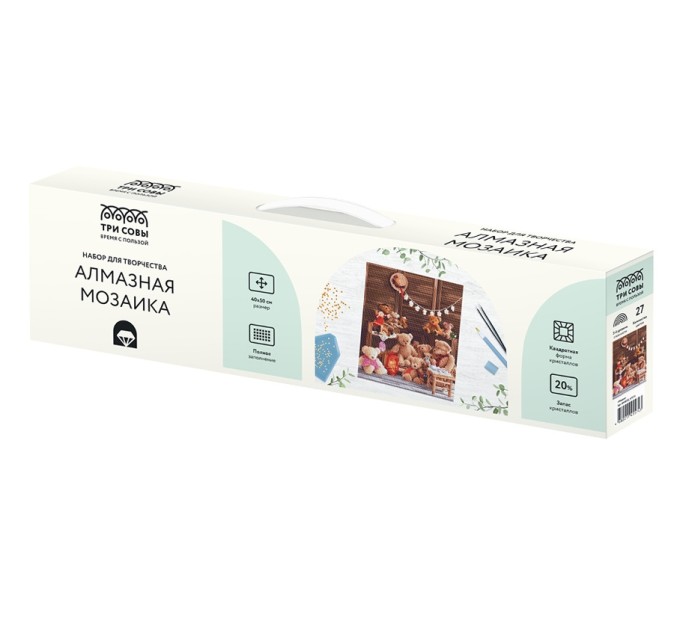 Мозаика алмазная Три совы «Мишки», 40х50 см, холст АМ4050_47574