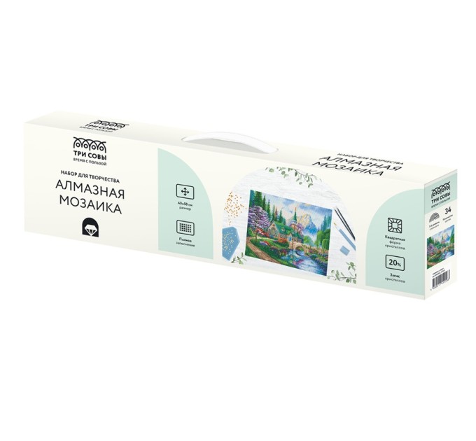Мозаика алмазная Три совы «Церковь в горах», 40х50 см, холст АМ4050_47558