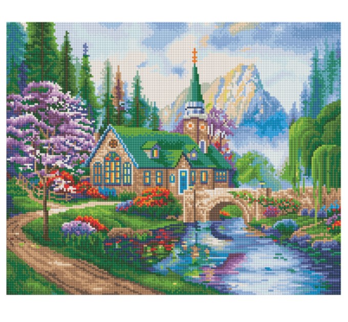 Мозаика алмазная Три совы «Церковь в горах», 40х50 см, холст АМ4050_47558