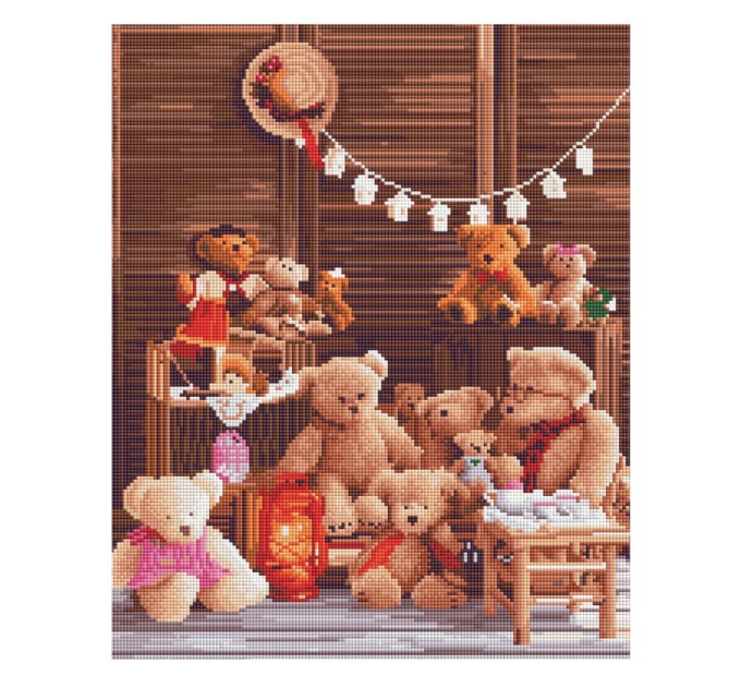 Мозаика алмазная Три совы «Мишки», 40х50 см, холст АМ4050_47574