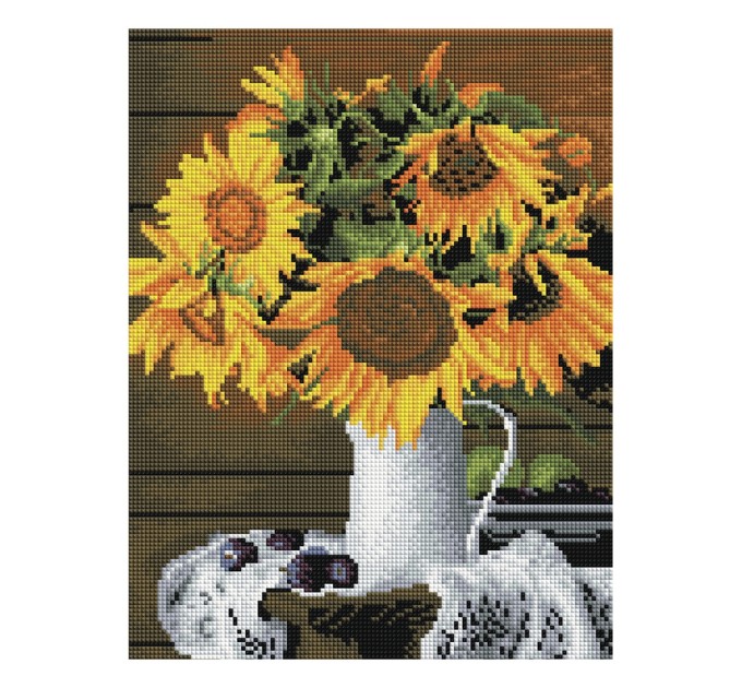 Мозаика алмазная Три совы «Подсолнухи», 30х40 см, холст на деревянном подрамнике АМП3040_47584