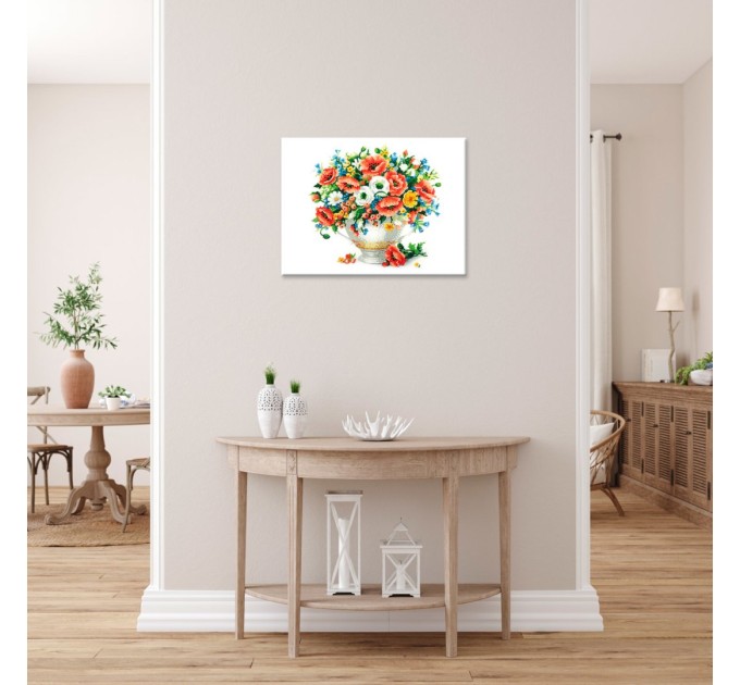 Мозаика алмазная Фрея «Маки и незабудки», 30х40 см, холст на подрамнике ALPD-002