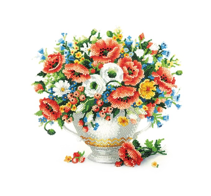 Мозаика алмазная Фрея «Маки и незабудки», 30х40 см, холст на подрамнике ALPD-002