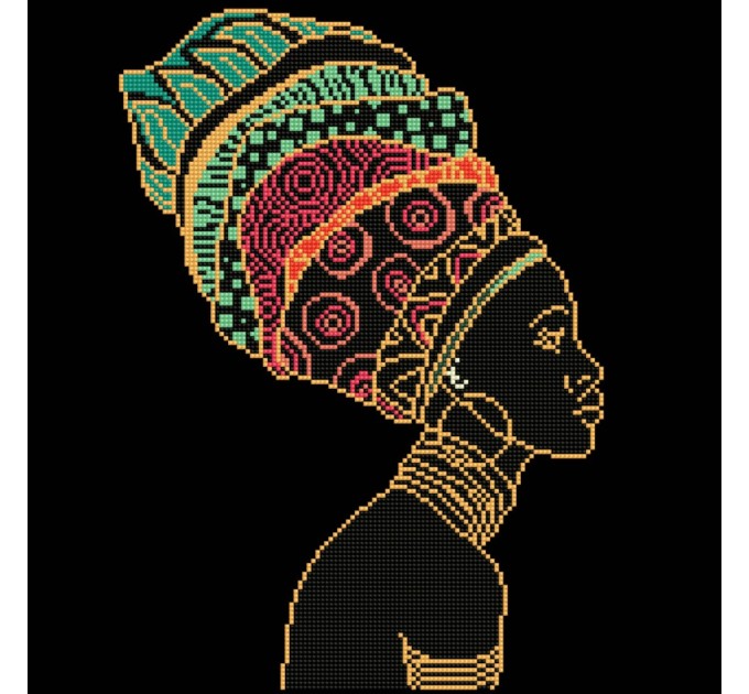 Мозаика алмазная Фрея «Женщина в тюрбане», 45х45 см, холст ALV-104