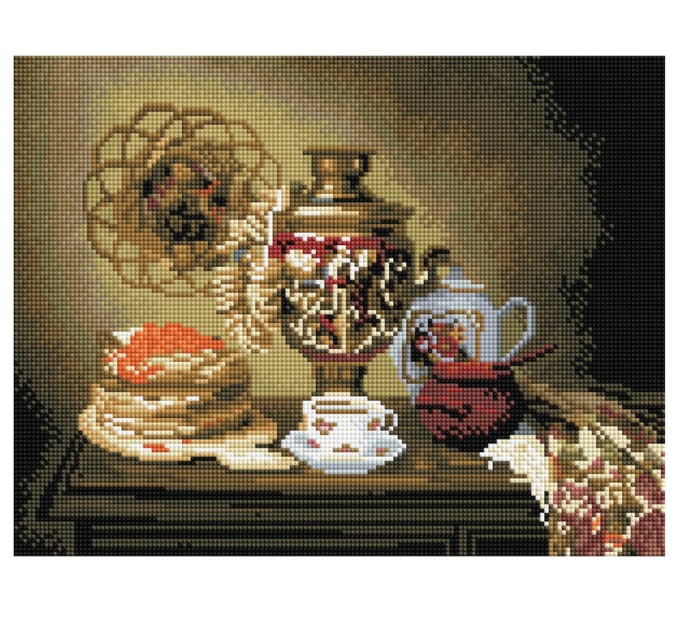 Мозаика алмазная Три совы «Чаепитие», 30х40 см, холст на деревянном подрамнике АМП3040_47590