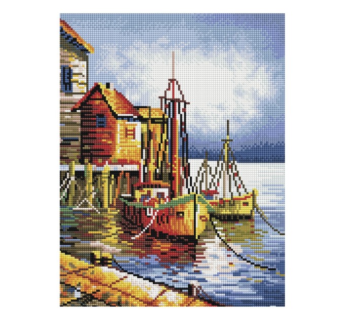 Мозаика алмазная Три совы «Пристань», 30х40 см, холст на деревянном подрамнике АМП3040_47591