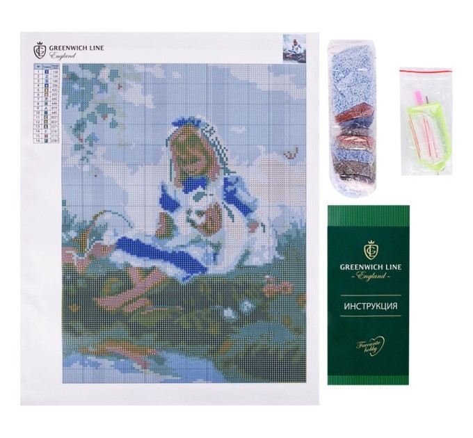 Мозаика алмазная Greenwich Line «Девочка с собакой», 30х40 см, холст, европодвес СМ_25484