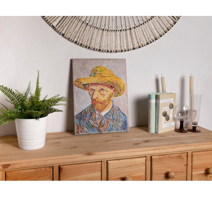 Мозаика алмазная Фрея Автопортрет в соломенной шляпе, Винсент ван Гог, 30х40 см, холст на подра MET-ALPD-027
