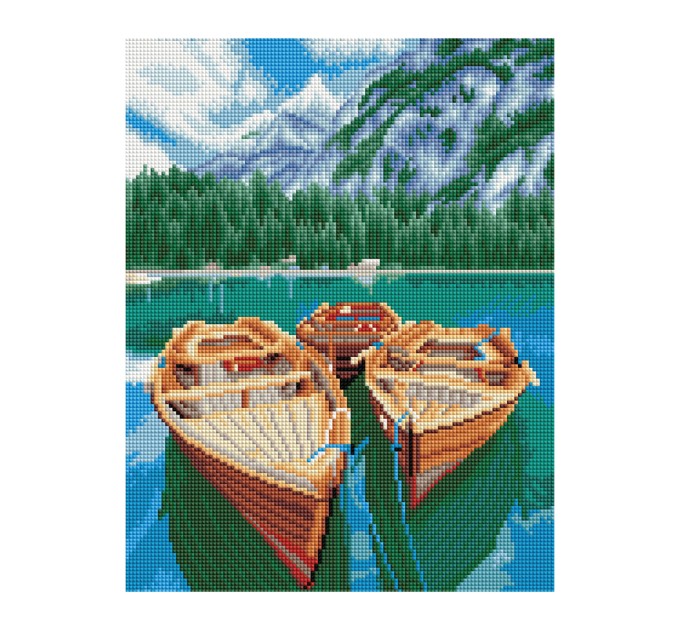 Мозаика алмазная Три совы «Озеро в Альпах», 30х40 см, холст АМ3040_47531