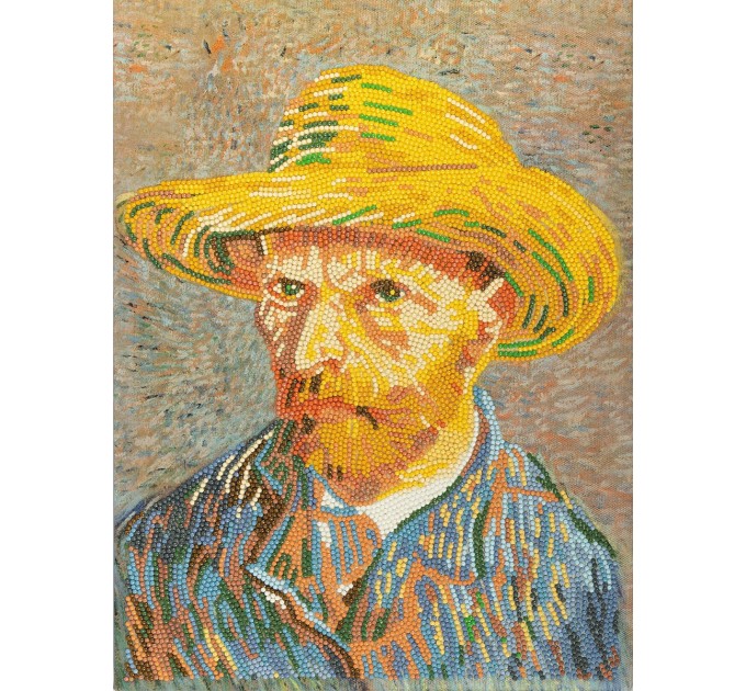 Мозаика алмазная Фрея Автопортрет в соломенной шляпе, Винсент ван Гог, 30х40 см, холст на подра MET-ALPD-027