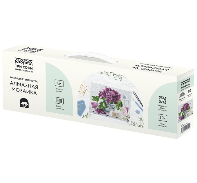 Мозаика алмазная Три совы «Сирень», 30х40 см, холст АМ3040_47517