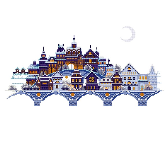 Мозаика алмазная Фрея «Ночной город», 40х55 см, холст ALVR-197