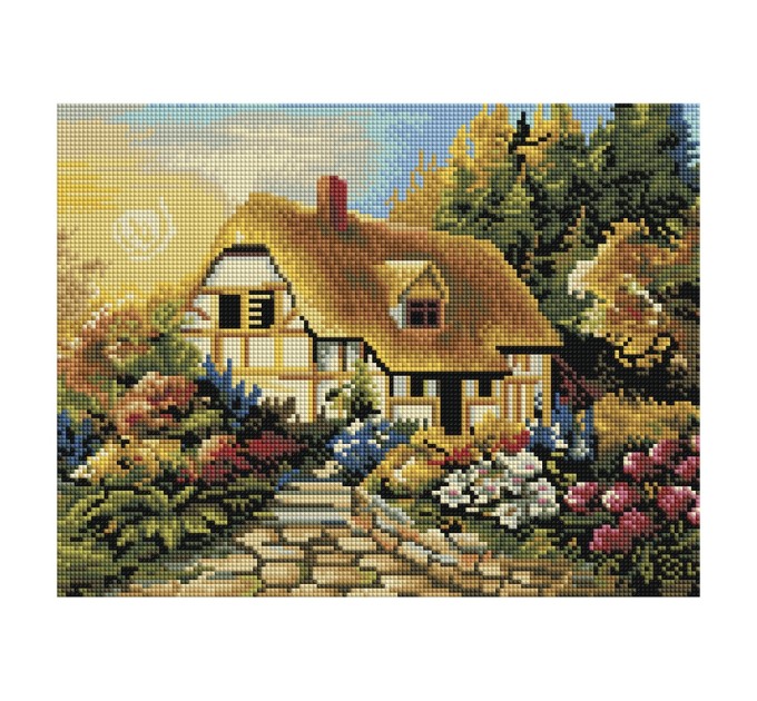 Мозаика алмазная Три совы «Сказочная избушка», 30х40 см, холст на деревянном подрамнике АМП3040_47593