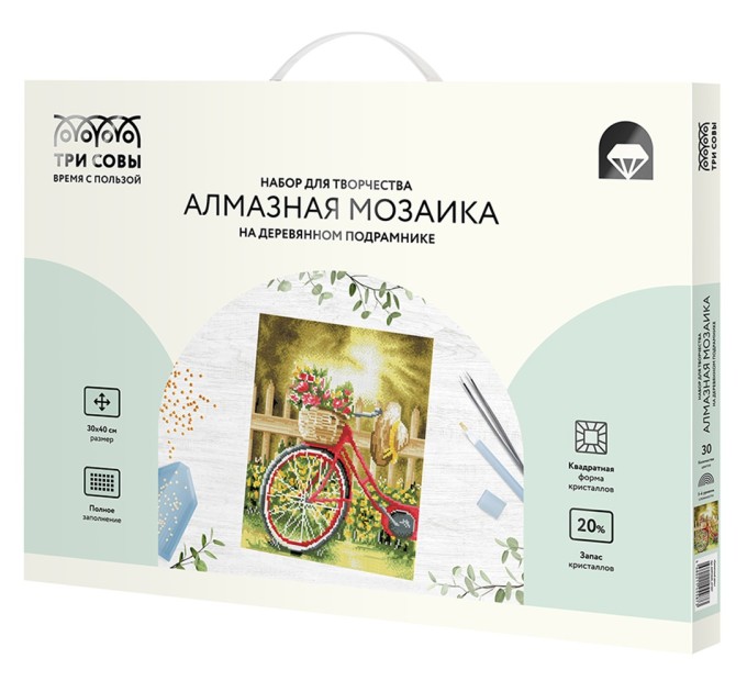 Мозаика алмазная Три совы «Солнечный день», 30х40 см, холст на деревянном подрамнике АМП3040_47587