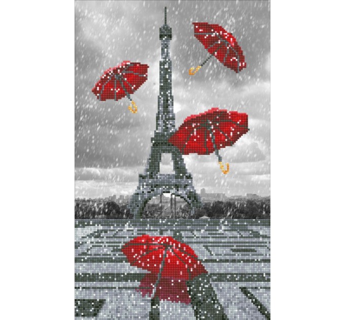 Мозаика алмазная Фрея «Париж. Летящие зонтики», 32х52 см, холст ALV-75