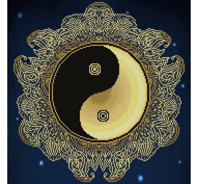 Мозаика алмазная Фрея «Инь-Ян», 50х50 см, холст ALV-112